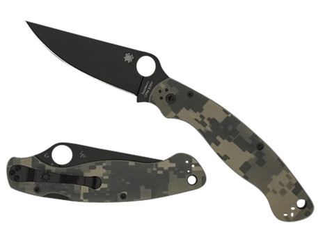 Spyderco C36GPCMOBK2 Military 2 4" Folding Plain Black DLC CPM S30V SS Blade/ Digital Camo G10 Handle Includes Pocket Clip