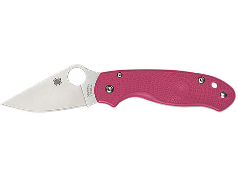 Spyderco C223PN Para 3 Lightweight Breast Cancer EDC 2.93" Folding Plain Satin CTS BD1N SS Blade, Pink Textured FRN Handle