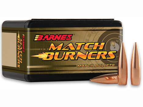 Barnes Bullets 32050 Match Burners 22Cal 77gr Match Burners Boat Tail 100 Per Box/10 Case