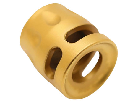 True Precision Inc TPSMICROG Micro Compensator S-Type Gold 416R Stainless Steel 1/2"x28 Threads 9mm/380 ACP