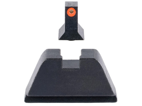 Trijicon GL201C601138 Suppressor/Optic Height Sights Green/Tritium Orange Outline Front Sight-Black/Blank Rear Sight Glock 17/17L/19/22 Standard Frame