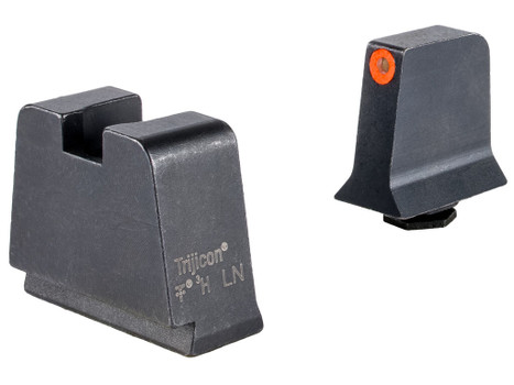 Trijicon GL243C601146 Suppressor/Optic Height Sights Green/Tritium Orange Outline Front Sight-Black/Blank Rear Sight Glock 42/43/43X Slim Frame