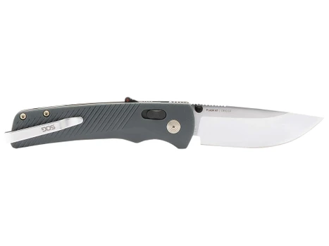 S.O.G SOG11181141 Flash AT EDC 3.45" Folding Plain Satin Cryo D2 Steel Blade, Urban Grey GRN Handle, Peg Box Pkg