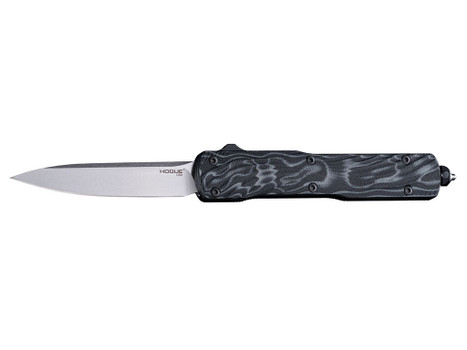 Hogue 34879 Counterstrike 3.35" OTF Drop Point Plain Stone Tumbled CPM 20V SS Blade, G-Mascus Black Aluminum/G10 Handle