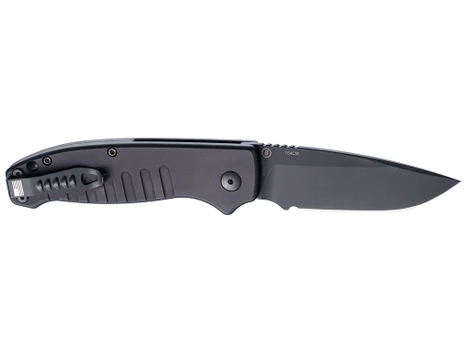 Hogue 64130 Ballista I Automatic 3.50" Folding Drop Point Black Cerakote 154CM SS Blade, Matte Black Aluminum Handle