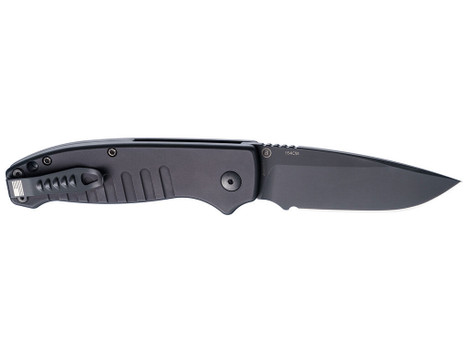 Hogue 64130 Ballista I Automatic 3.50" Folding Drop Point Black Cerakote 154CM SS Blade, Matte Black Aluminum Handle