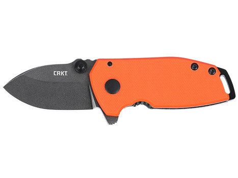 CRKT 2486 SQUID Compact 1.75" Folding Drop Point Plain Stonewashed D2 Steel Blade, Blaze Orange G10/SS Handle