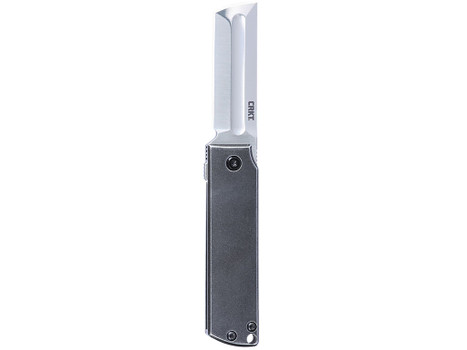 CRKT 5915 MinimalX EDC 2.19" Folding Modified Tanto Plain Satin 12C27 Sandvik Blade, Stonewashed Stainless Steel Handle