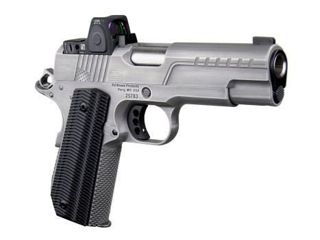 Ed Brown FX2SS FX2 45 ACP 7+1 4.25" Recessed Crown Barrel, Stainless Steel Engraved American Flag/Serrated Slide, Stainless Steel Frame, Trijicon RMRcc 3.25 MOA Sight