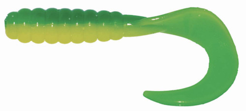 BB 2" CURL TAIL GRUB GREEN/YEL 10PK UPC: 805104002253