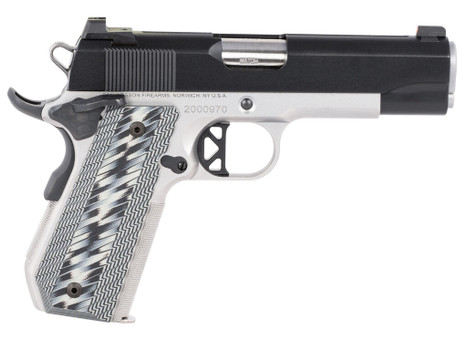 Dan Wesson 01825 V-Bob 45 ACP 8+1 4.25" Stainless Match Grade Barrel, Blued Serrated Stainless Steel Slide, Stainless Steel Frame w/Beavertail, Black/Gray G10 Grip, Ambidextrous