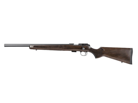 CZ-USA 02392 457 Varmint 22 LR 5+1 20.50" Black Nitride Heavy Barrel, Black Nitride Stainless Steel Grooved Receiver, Wood Stockn Left Hand