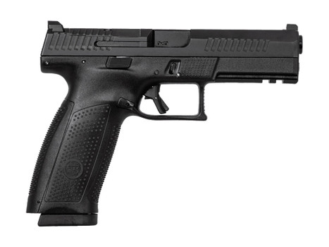CZ-USA 91550 P-10 F 9mm Luger 19+1 5.10" Black Steel Barrel, Black Nitride Optic Ready/Serrated Steel Slide, Black Polymer Frame w/Picatinny Rail, Ambidextrous