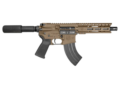 Diamondback DB1912O061 DB15 7.62x39mm 28+1 7", FDE, Carbon Lower, 6" M-LOK Handguard, Black Padded Buffer Tube/Magpul Grip
