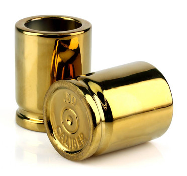 Caliber Gourmet CBGSG1002 Caliber Gourmet Shot Glasses Gold Ceramic 1 Pair UPC: 810112981605