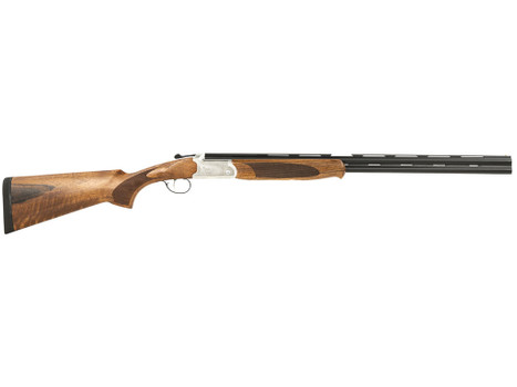 ATI ATIGKOF28SVE Cavalry 28 Gauge Break Open 2.75" 2rd, 26" Matte Blued Over/Under Vent Rib Barrel, Silver Engraved Aluminum Receiver, Fixed Oiled Turkish Walnut Walnut Stock