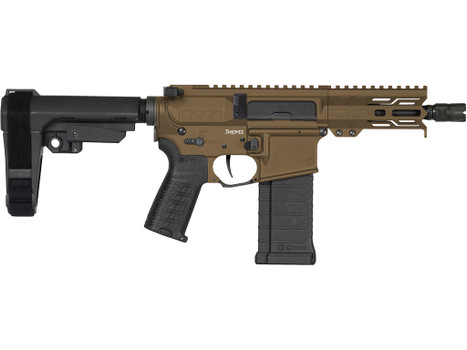 CMMG 54A3B0FMB Banshee MK4 5.7x28mm 40+1 5" Black Nitride Medium Taper Threaded Barrel, M-LOK Handguards Midnight Bronze Cerakote Aluminum, Picatinny Rail Receiver, CMMG Zeroed Grips