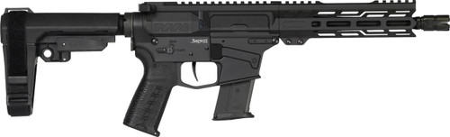 CMMG 57A340FAB Banshee MK57 5.7x28mm 20 8" Black Nitride Medium Taper Threaded Barrel, EML 7" M-LOK Handguards, Black Armor Cerakote Aluminum Picatinny Rail Receiver, CMMG Zeroed Grips UPC: 810148624378