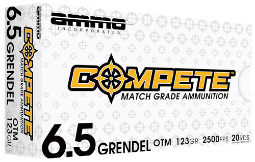 Ammo Inc 65GR123BTHPA20 Match  6.5Grendel 123gr Boat Tail Hollow Point 20 Per Box/10 Case UPC: 818778024506