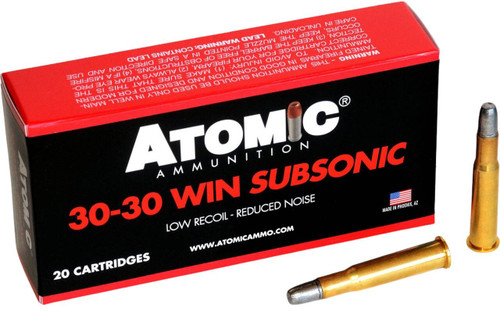 30-30 Win Ammo - Atomic Ammo Subsonic Lead Flat Point RN Atomic Subsonic Lead Flat Point RN Ammo