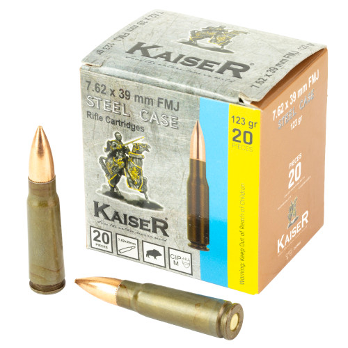 7.62x39mm Ammo - Bulk Kaiser Steel FMJ Bulk Kaiser Steel FMJ Ammo
