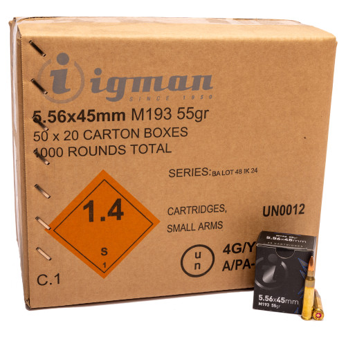 5.56 NATO Ammo - Bulk Igman M193 Case Bulk Igman M193 Case Ammo