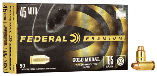 Federal Premium Gold Medal Semi Wadcutter Case FMJ Ammo