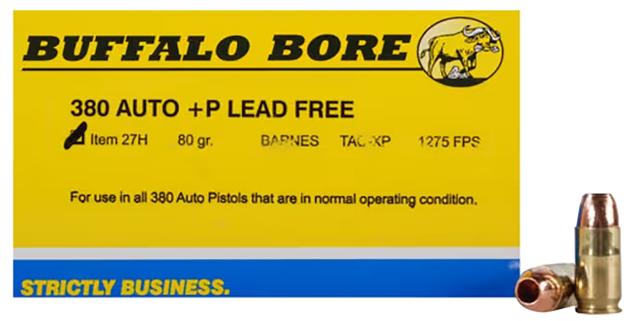 Buffalo Bore Buffalo-Barnes Strictly Business Barnes TAC-XP Lead Free Case +P Ammo