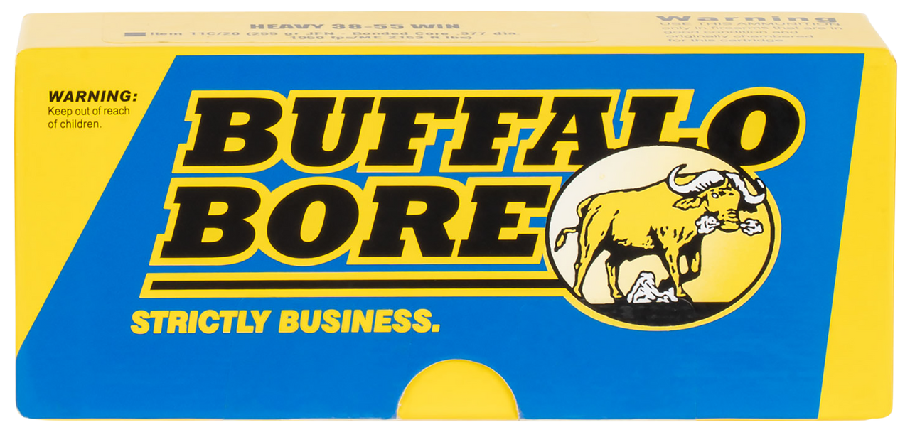 38-55 Win Ammo - Buffalo Bore Ammo Heavy Strictly Business Semi Jacketed Flat Point Case Buffalo Bore Heavy Strictly Business Semi Jacketed Flat Point Case Ammo