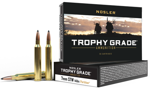 7mm STW Ammo - Nosler Trophy Grade Spitzer Partition Case Nosler Trophy Grade Spitzer Partition Case Ammo