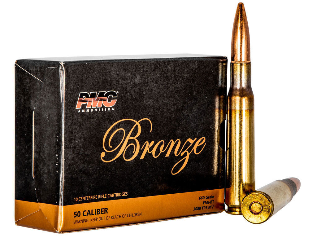 50 BMG Ammo - PMC Bronze Case FMJBT PMC Bronze Case FMJBT Ammo