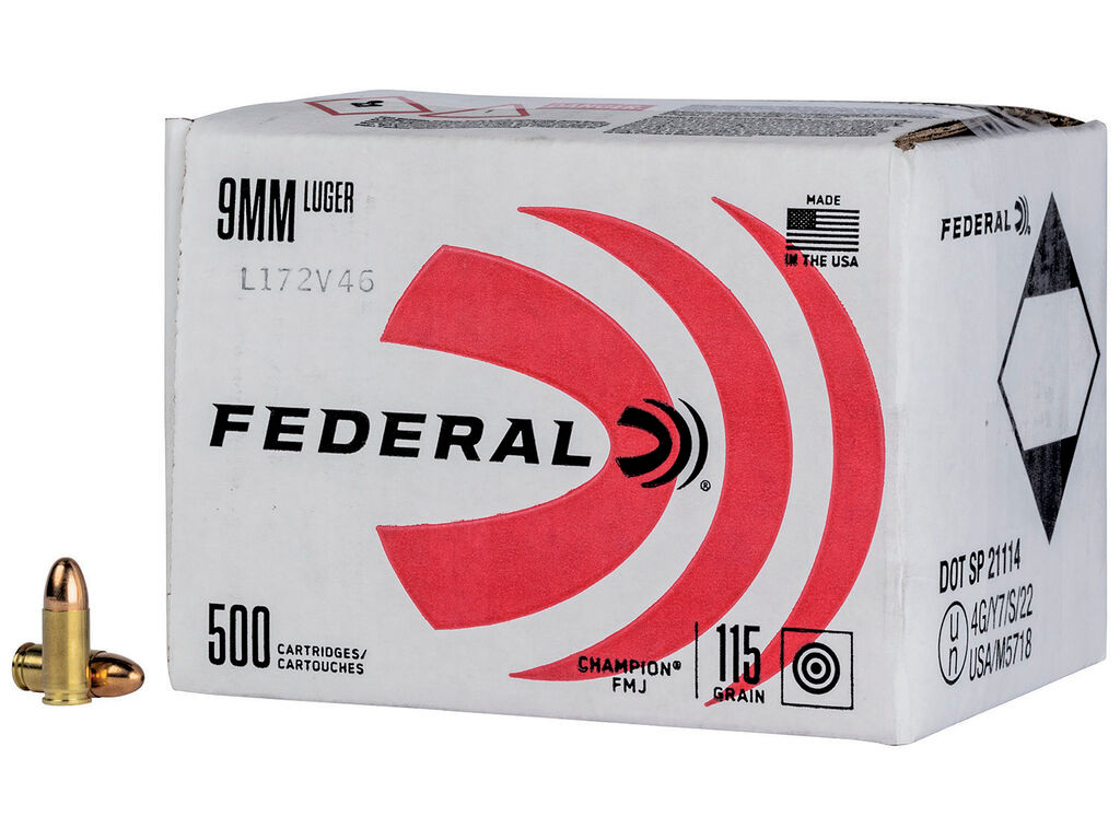 9mm Ammo - Bulk Federal Champion Training Bulk FMJ Bulk Federal Champion Training Bulk FMJ Ammo
