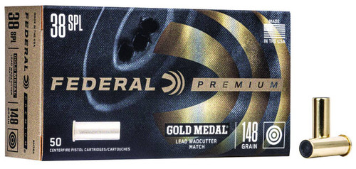 Federal Gold Medal Subsonic Centerfire Lead Wadcutter Cartridge Ammo