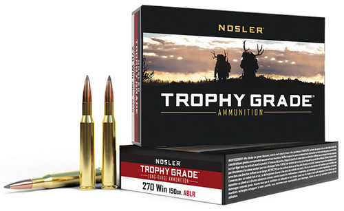 270 Win Ammo - Nosler Trophy Grade Long Range Hyper Velocity Centerfire Ammo Spitzer AccuBond Nosler Trophy Grade Long Range Hyper Velocity Centerfire Spitzer AccuBond Ammo