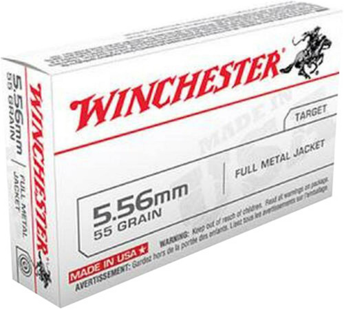 5.56 NATO Ammo - Winchester USA White Hyper Velocity Centerfire Ammo X Lead Core Cartridge FMJ Winchester USA White Hyper Velocity Centerfire X Lead Core Cartridge FMJ Ammo