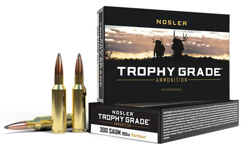 Nosler Trophy Grade Hyper Velocity Centerfire Spitzer Partition Cartridge Ammo