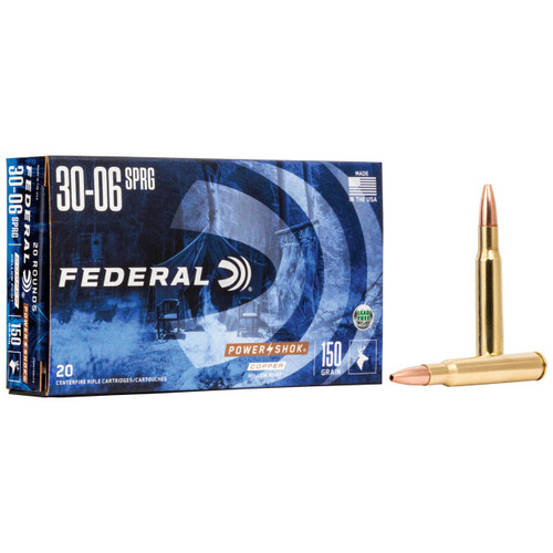 Federal Power-Shok Hyper Velocity Centerfire Springfield Copper Cartridge HP Ammo
