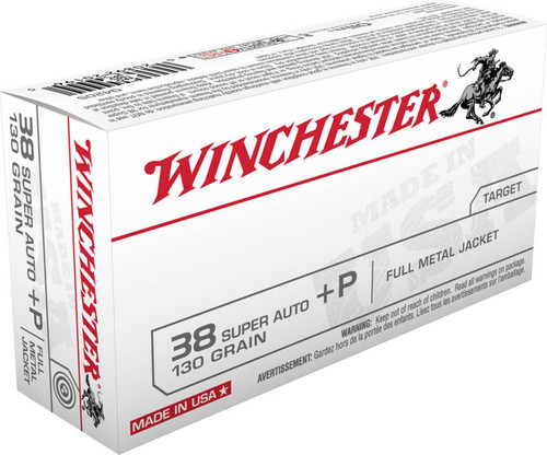 38 Super Auto Ammo - Winchester USA White High Velocity Centerfire Ammo Cartridge FMJ +P Winchester USA White High Velocity Centerfire Cartridge FMJ +P Ammo