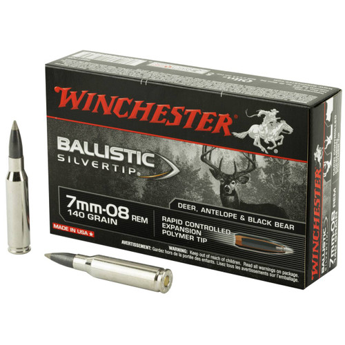 Winchester Ballistic Silvertip Hyper Velocity Centerfire Rapid Controlled Expansion Polymer Tip Ammo