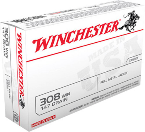 USA White Hyper Velocity Centerfire Winchester Cartridge FMJ Ammo