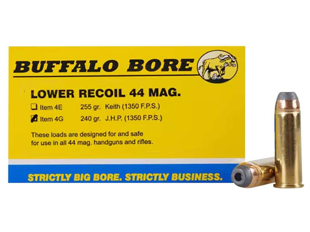 44 Mag Ammo - Buffalo Bore Ammo 4G20 Low Recoil Strictly Business Jacket Case HP Buffalo Bore 4G20 Low Recoil Strictly Business Jacket Case HP Ammo
