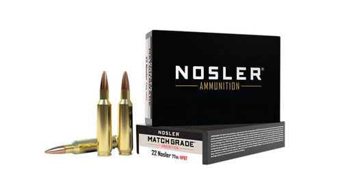 22 Nosler Ammo - Match Grade Hyper Velocity Centerfire Ammo Custom Competition Boat Tail Match Grade Hyper Velocity Centerfire Custom Competition Boat Tail Ammo