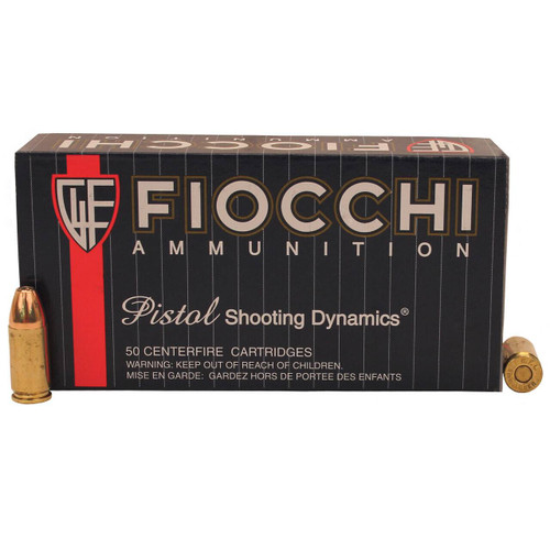 Fiocchi Shooting Dynamics Standard Velocity Centerfire Luger Cartridge JHP Ammo