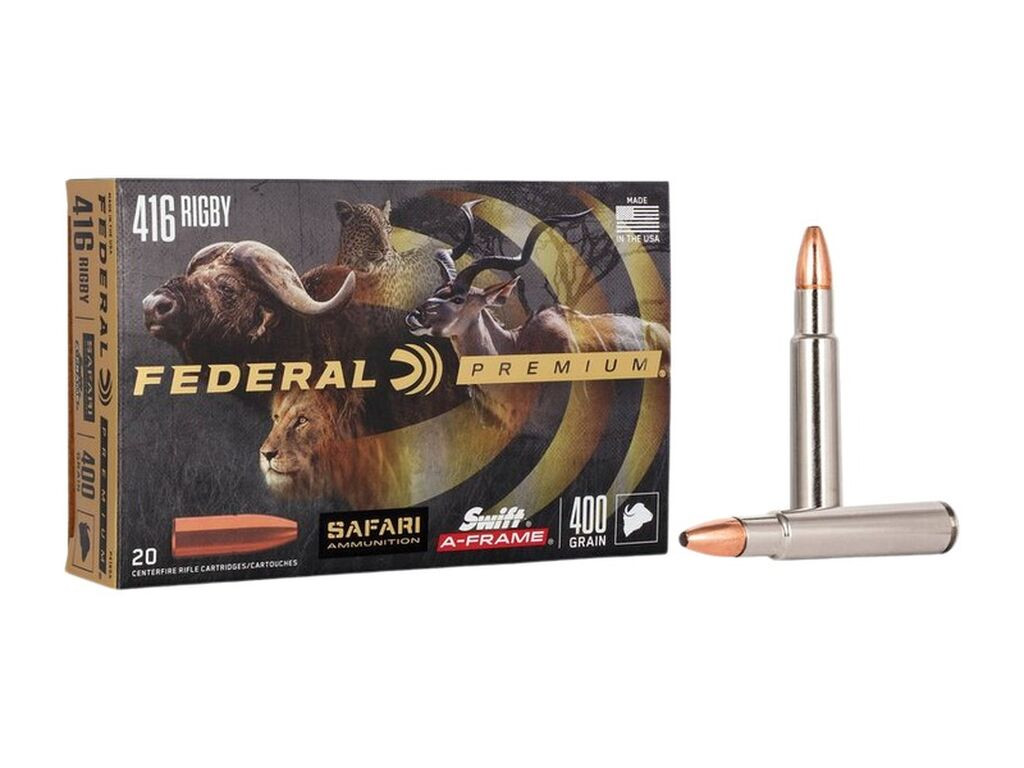 416 Rigby Ammo - Federal Premium Safari Cape-Shok Swift Frame Case Federal Premium Safari Cape-Shok Swift Frame Case Ammo