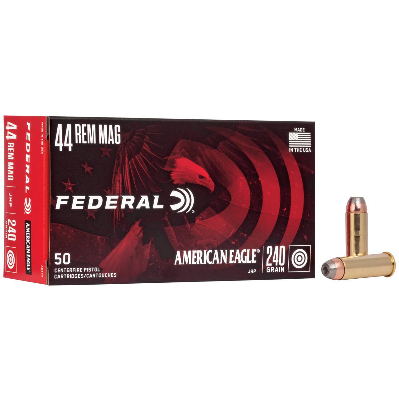 44 Mag Ammo - Federal American Eagle High Velocity Centerfire Ammo Rem Cartridge JHP Federal American Eagle High Velocity Centerfire Rem Cartridge JHP Ammo