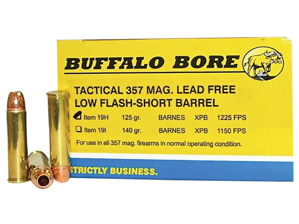 357 Mag Ammo - Buffalo Bore Ammo Buffalo-Barnes Strictly Business Barnes VOR-TX Lead Free Case XPB Buffalo Bore Buffalo-Barnes Strictly Business Barnes VOR-TX Lead Free Case XPB Ammo
