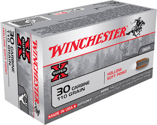 30 Carbine Ammo - Winchester Super-X Hyper Velocity Centerfire Ammo Hollow SP Cartridge Winchester Super-X Hyper Velocity Centerfire Hollow SP Cartridge Ammo