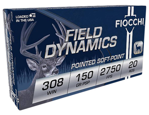 Fiocchi Field Dynamics Hyper Velocity Centerfire Pointed SP Cartridge Ammo