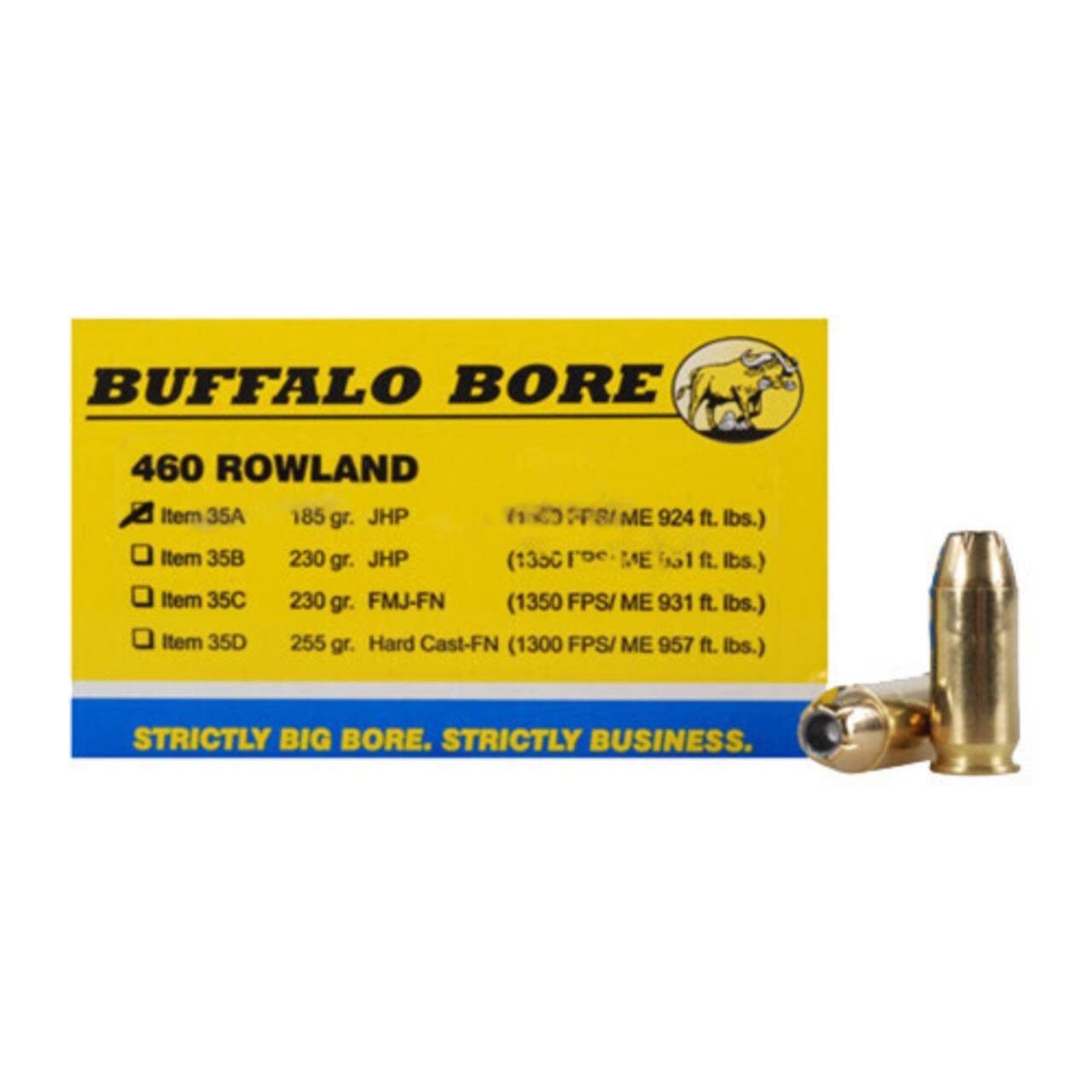 460 Rowland Ammo - Buffalo Bore Ammo Personal Defense Strictly Business Jacket HP Buffalo Bore Personal Defense Strictly Business Jacket HP Ammo