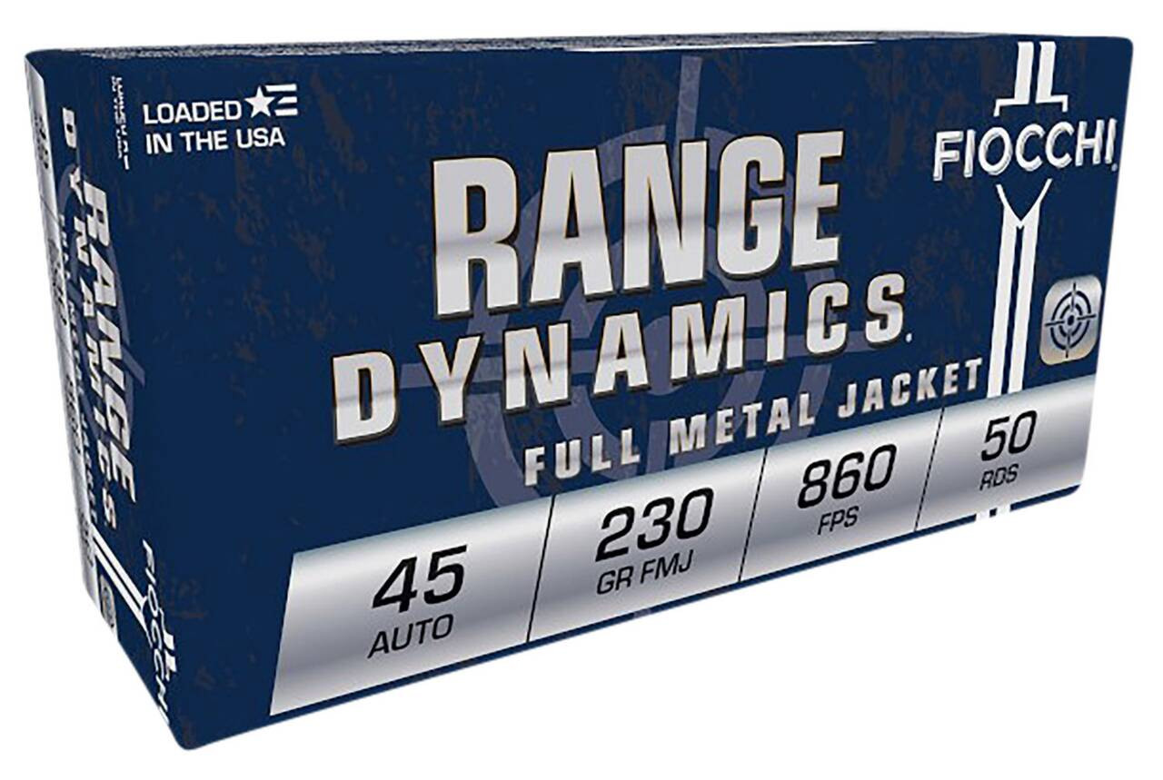 Fiocchi Range Dynamics Subsonic Centerfire ACP Cartridge FMJ Ammo